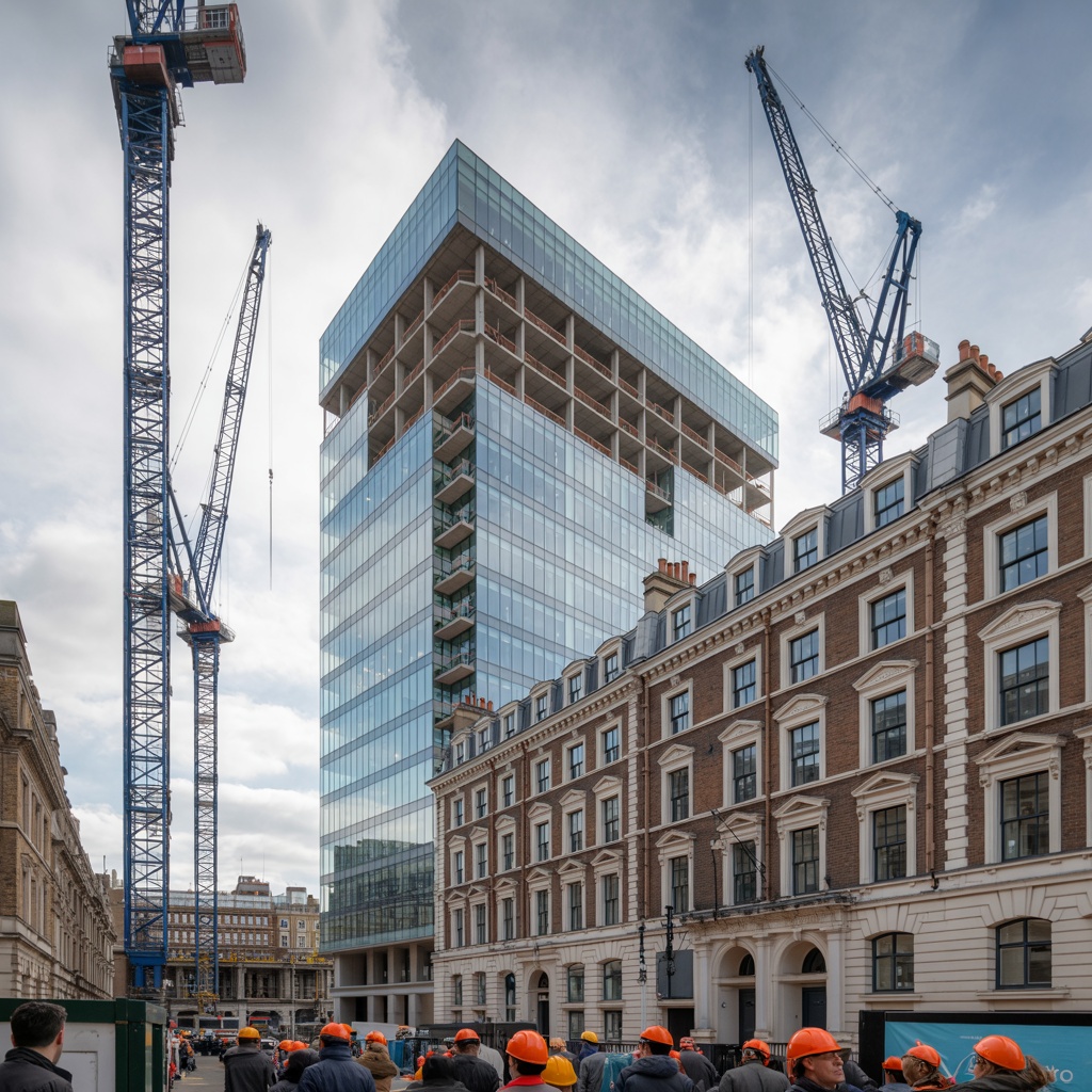 Exterior of a modern luxury property development.