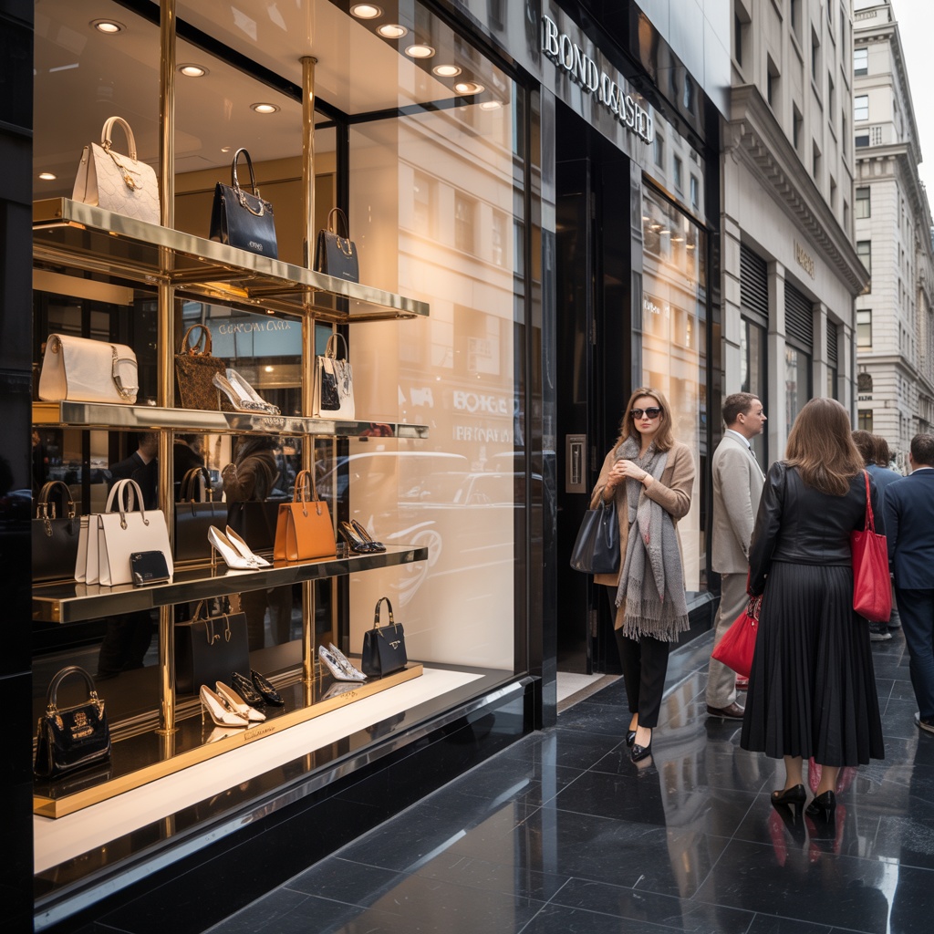 Luxury retail stores on Bond Street.