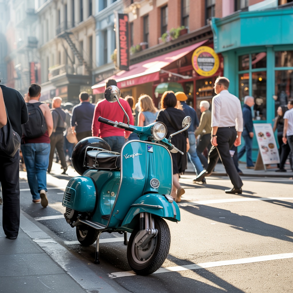 A characteristic street scene in Soho, London.